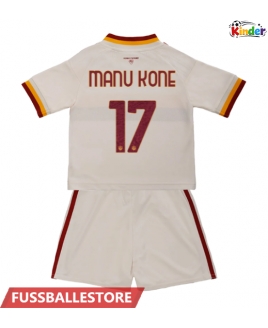 Günstige AS Roma Manu Kone #17 Auswärts Trikotsatzt Kinder 2026-27 Kurzarm (+ Kurze Hosen)